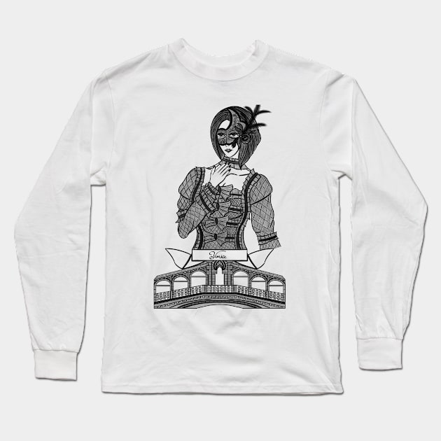 Rialto Bridge Long Sleeve T-Shirt by Maicherart